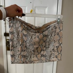 Snake skin tube top